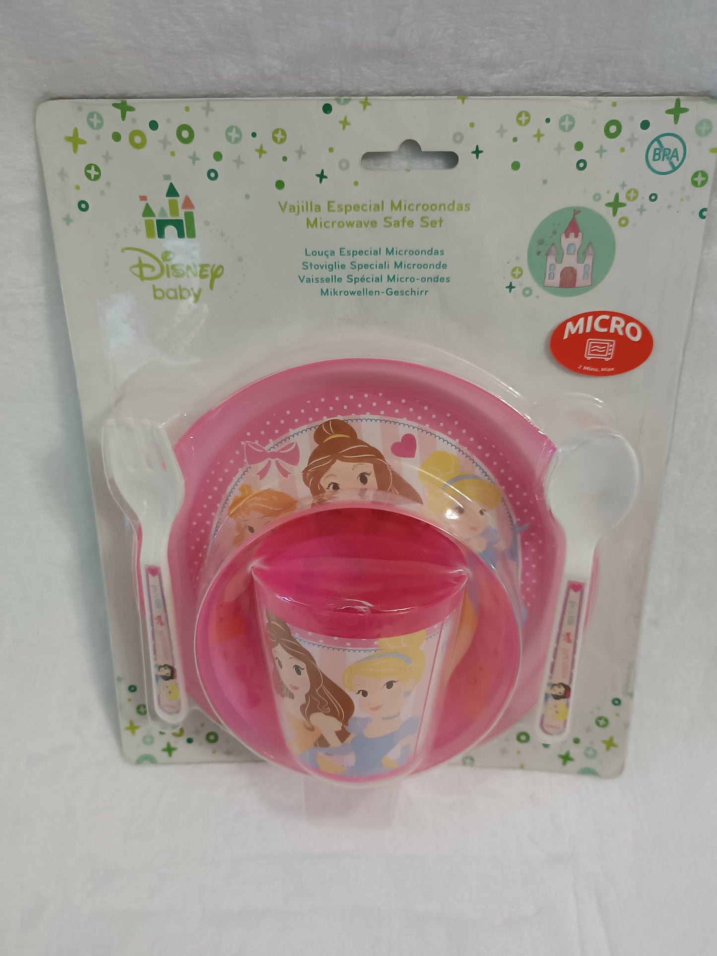 set vajilla de 5 piezas  Princesas Disney